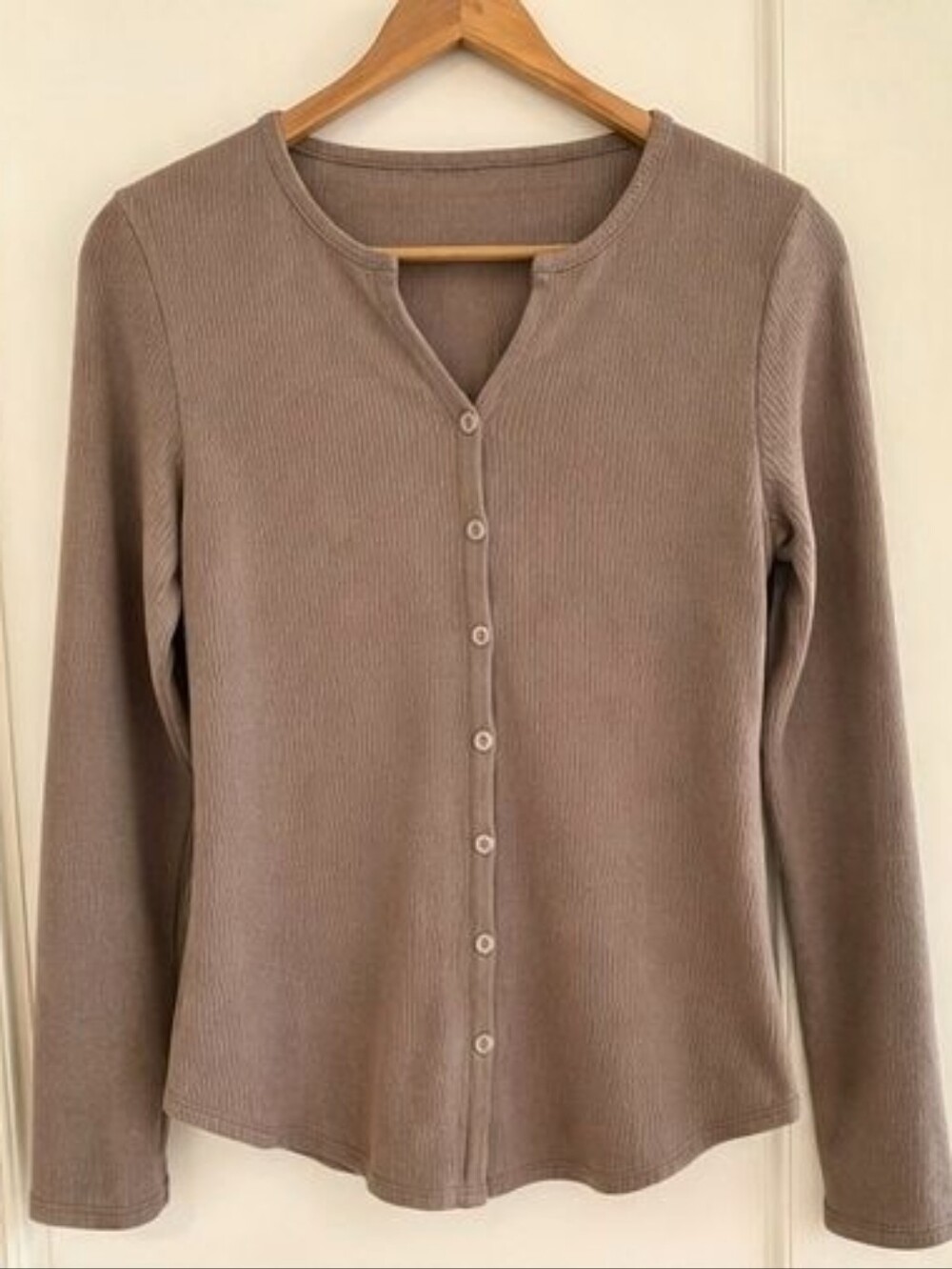Taupe Lace Trim Top